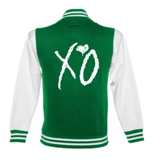 The weeknd xo green white wool varsity jacket 2