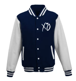 The weeknd xo navy white varsity jacket 1