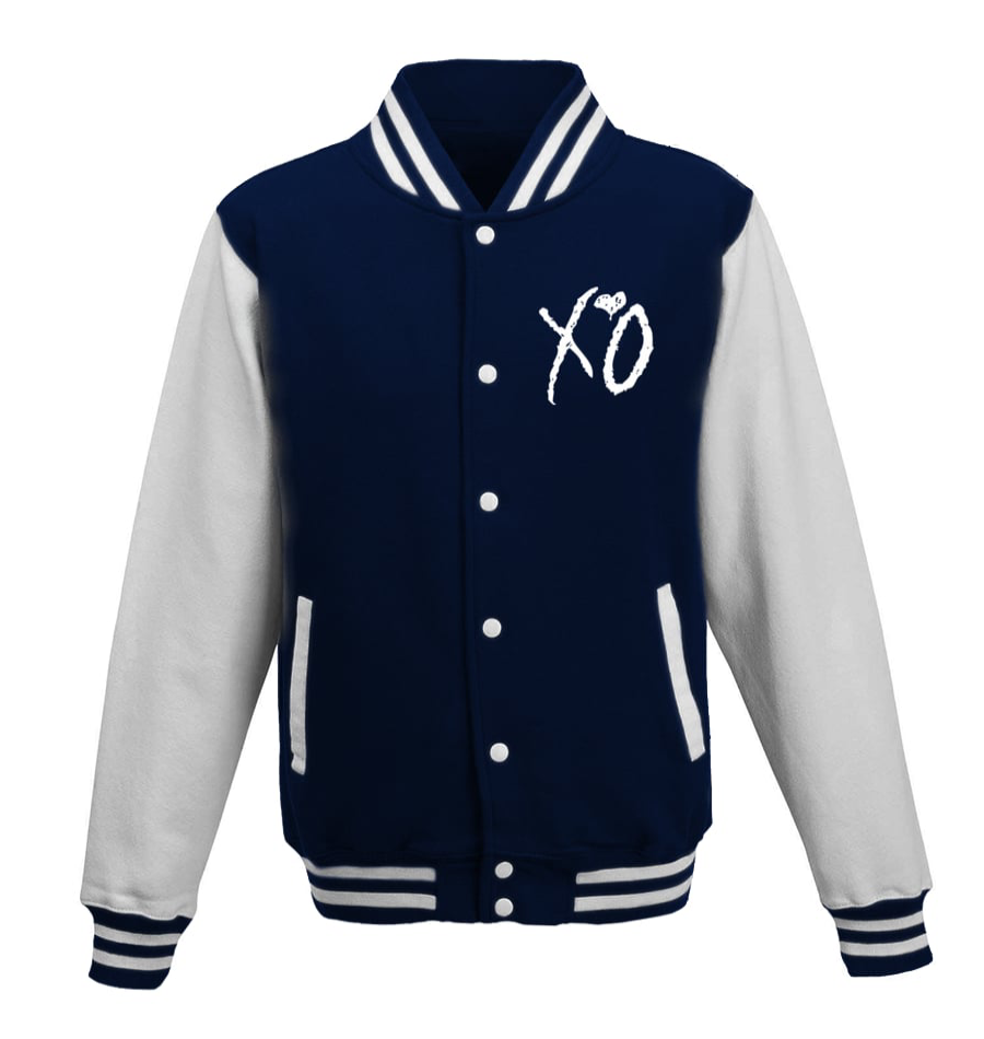The weeknd xo navy white varsity jacket 1