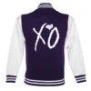 The weeknd xo purple white wool varsity jacket 2