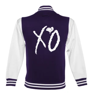 The weeknd xo purple white wool varsity jacket 2