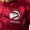 Throwback atlanta hawks red satin varsity jacket