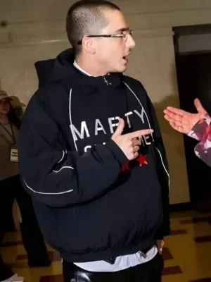 Timothee chalamet marty supreme black jacket