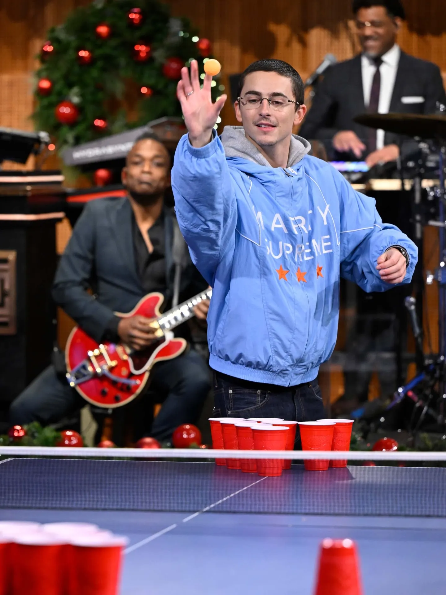 Timothee chalamet marty supreme blue jacket