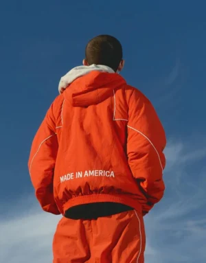 Timothee chalamet orange jacket