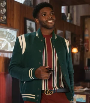 Tom swift tian richards teddy varsity rib knitted jacket