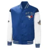 Toronto blue jays 3x world series champions full snap varsity jacket blue white 1 1