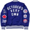 Toronto blue jays ovo x new era full snap twill satin jacket