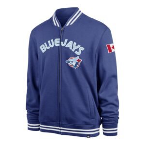 Toronto blue jays pack pro camden track full zip varsity jacket blue 1