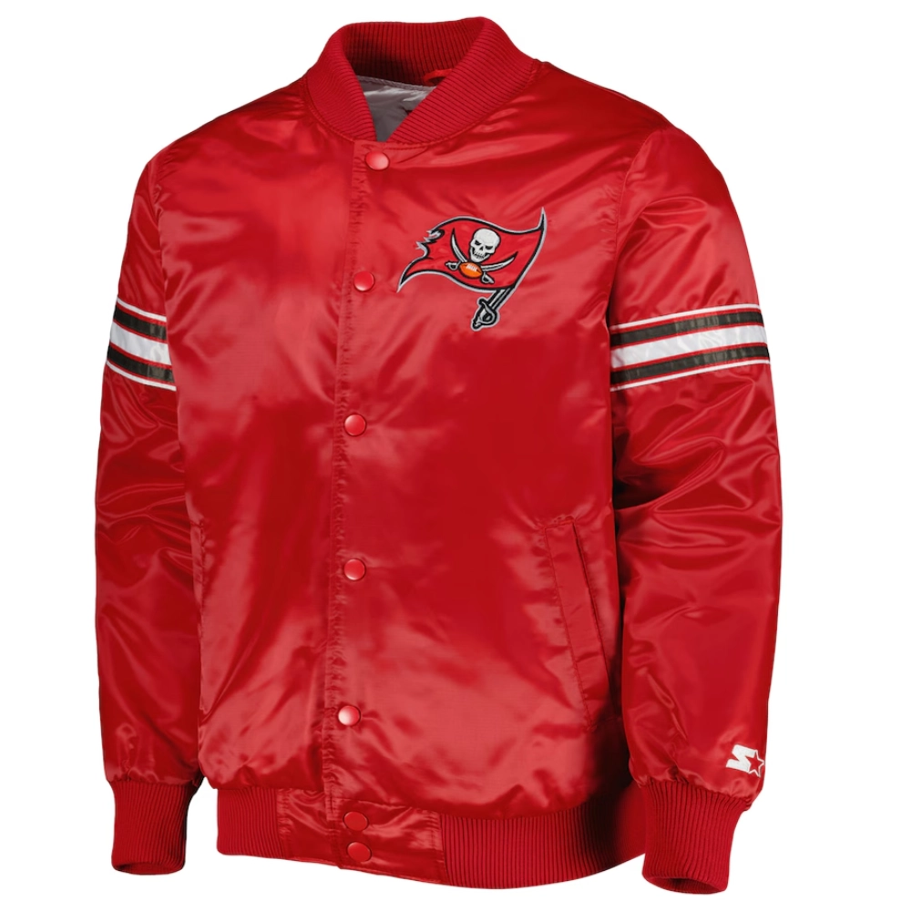 Toronto blue jays pick roll full snap satin varsity jacket red 2