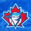 Toronto blue jays retro classic full snap satin varsity jacket blue 7