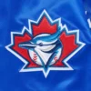 Toronto blue jays retro classic full snap satin varsity jacket blue 9