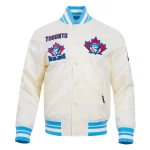 Toronto Blue jays Retro Classic Cream Satin Jacket