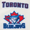 Toronto blue jays retro classic full snap satin varsity jacket cream 6