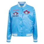 Toronto Blue jays Women's Retro Classic Blue Satin Jacket