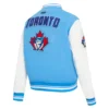 Toronto blue jays retro classic womens wool leather varsity jacket blue white 3