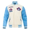 Toronto blue jays retro classic wool leather varsity jacket white blue 1