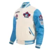Toronto blue jays retro classic wool leather varsity jacket white blue 2