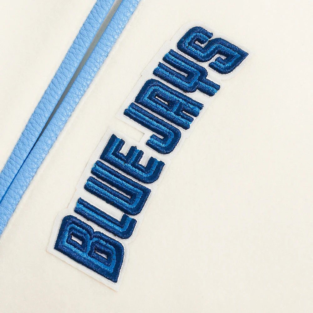 Toronto blue jays retro classic wool leather varsity jacket white blue 7
