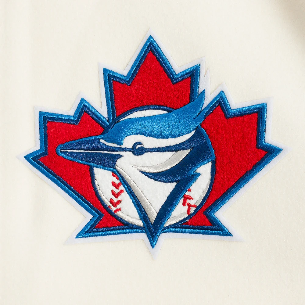 Toronto blue jays retro classic wool leather varsity jacket white blue 9