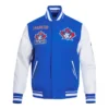 Toronto blue retro classic wool leather varsity jacket blue white 1