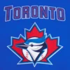 Toronto blue retro classic wool leather varsity jacket blue white 10