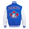 Toronto blue retro classic wool leather varsity jacket blue white 4