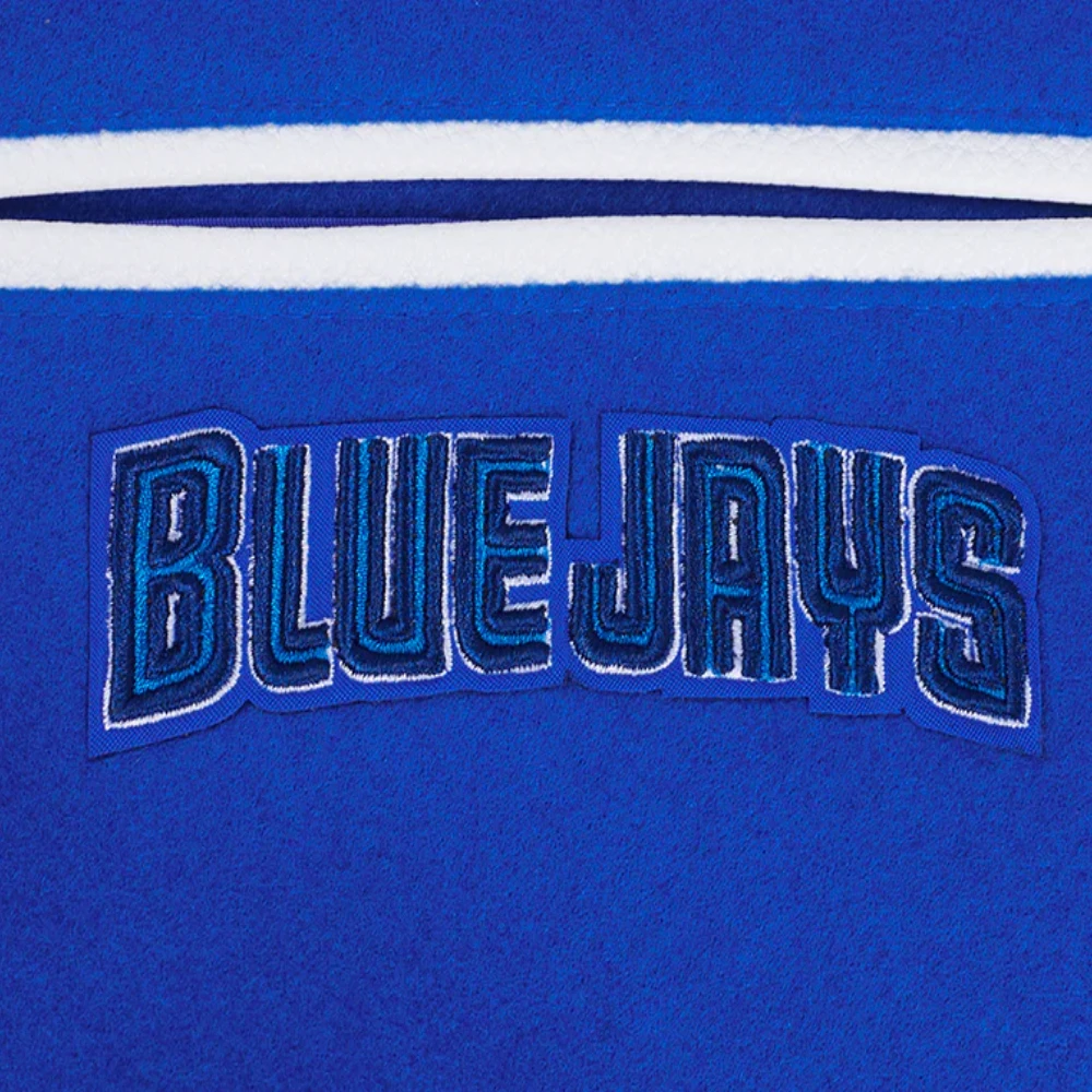 Toronto blue retro classic wool leather varsity jacket blue white 7