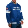 Toronto maple leafs home game satin varsity jacket blue 1