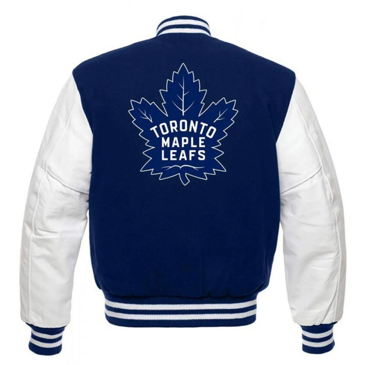 Toronto maple leafs letterman wool leather varsity jacket 1 1