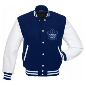 Toronto maple leafs letterman wool leather varsity jacket 1