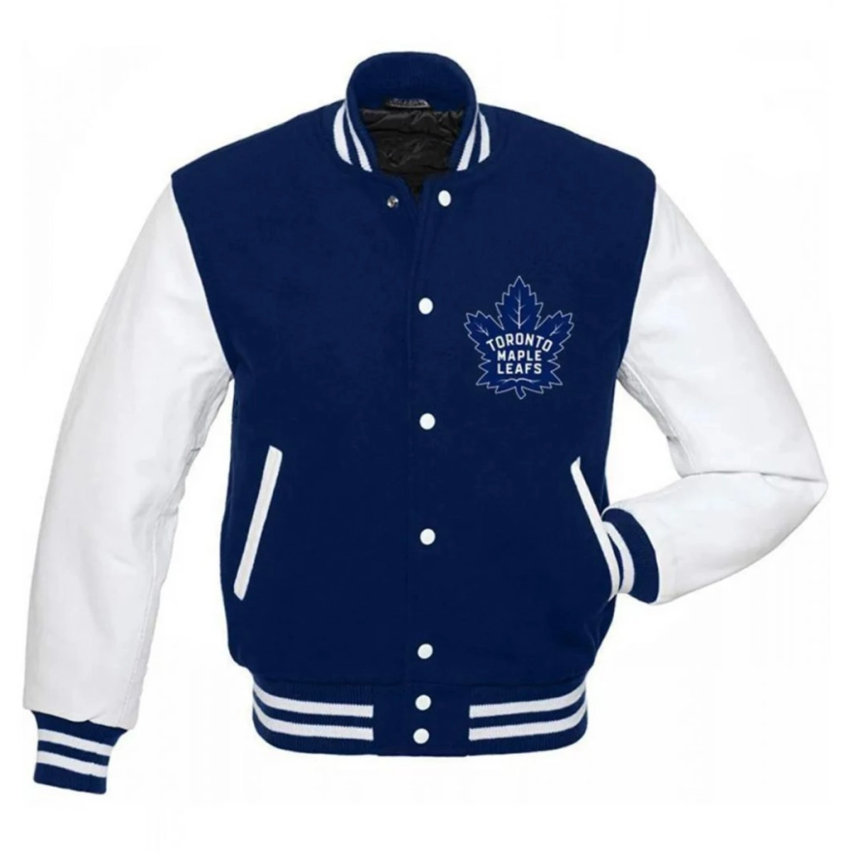 Toronto maple leafs letterman wool leather varsity jacket 1