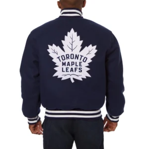 Toronto maple leafs one color wool varsity jacket navy 01 1