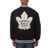Toronto maple leafs one color wool varsity jacket navy 1 1
