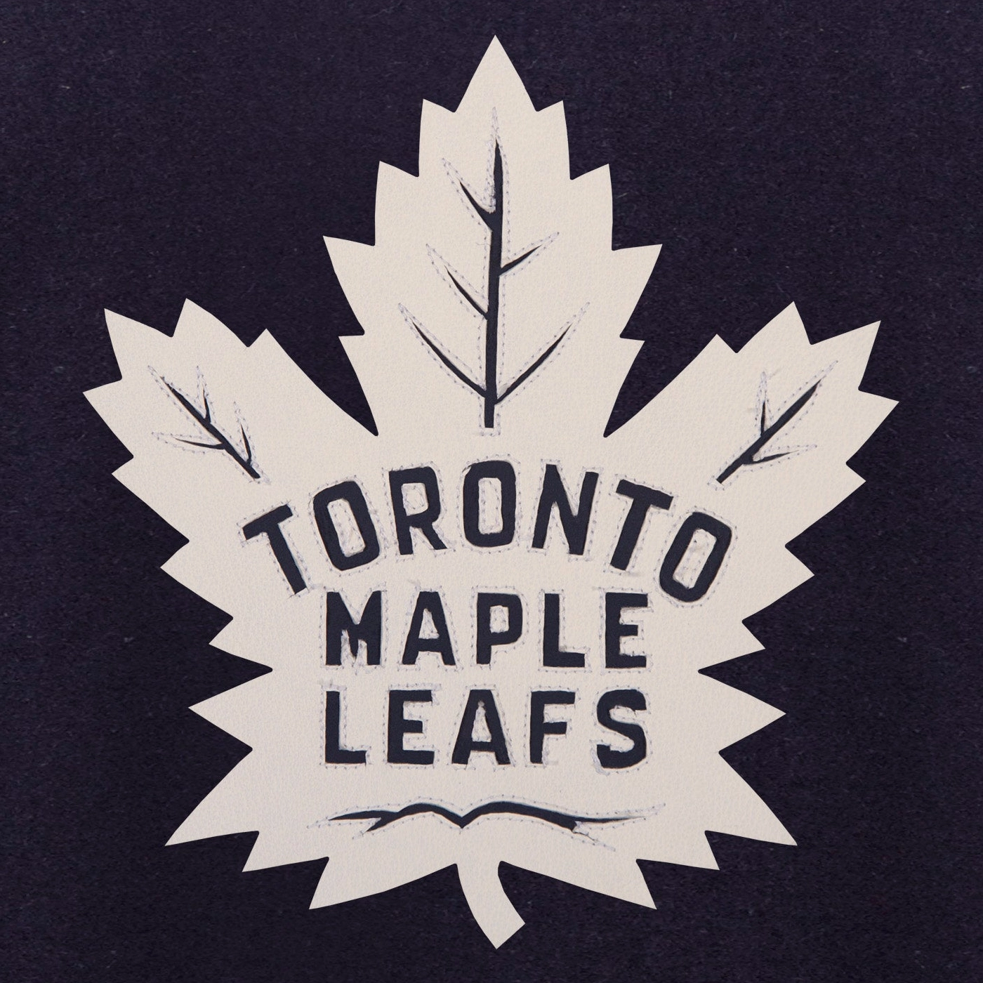Toronto maple leafs one color wool varsity jacket navy 2 1