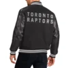 Toronto raptors black wool leather varsity jacket