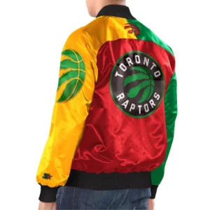 Toronto raptors color block full snap jacket