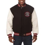 Toronto Raptors Two Tone Black Wool/Leather Jacket