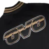 Toronto raptors full snap black satin varsity back detail