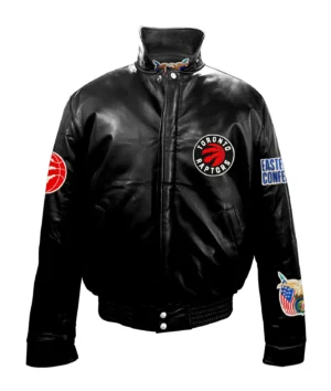 Toronto raptors jeff hamilton full black leather jacket 1
