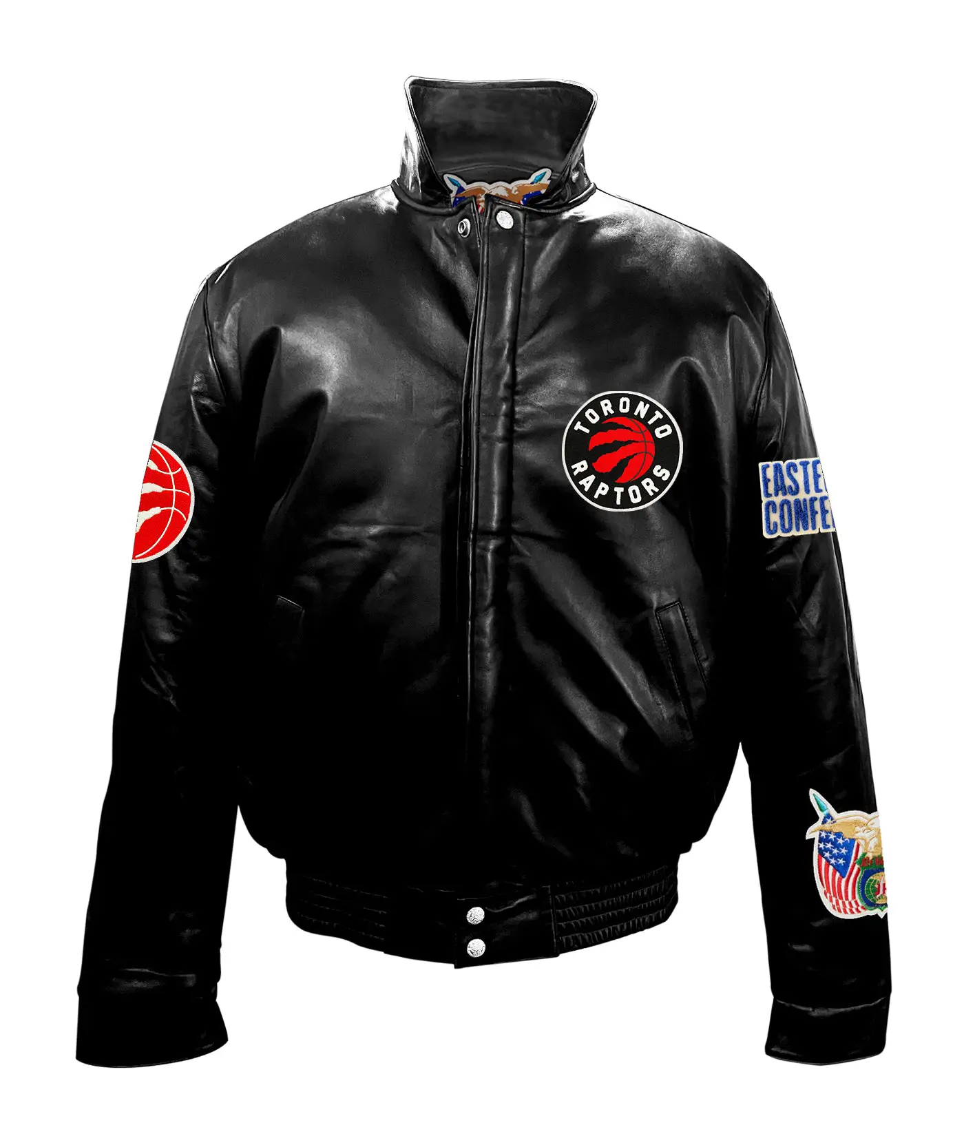 Toronto raptors jeff hamilton full black leather jacket 1