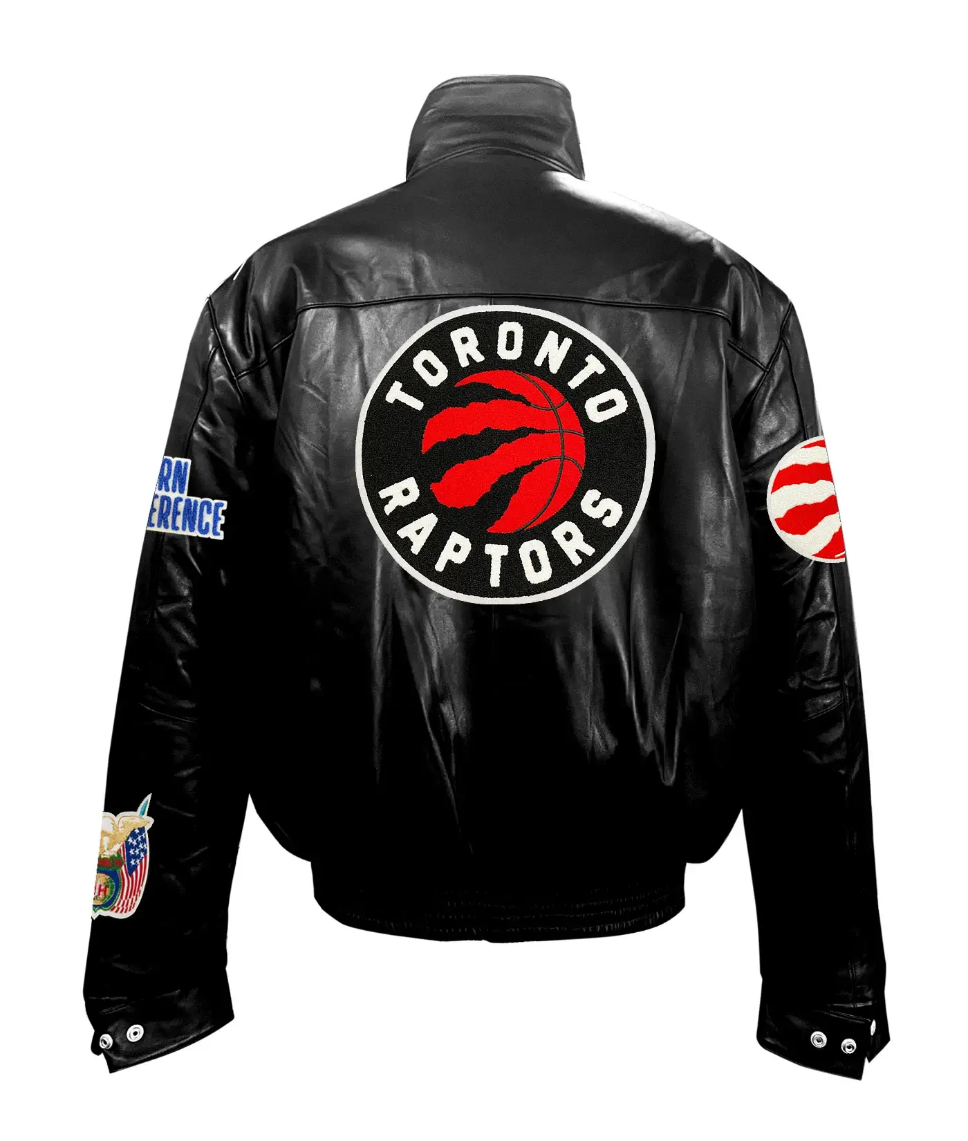 Toronto raptors jeff hamilton full black leather jacket 2