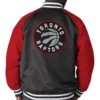 Toronto raptors lead off full snap satin varsity jacket 1