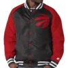 Toronto raptors lead off full snap satin varsity jacket 2