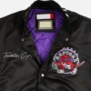 Toronto raptors nba team origins black white satin varsity jacket 3 scaled 1