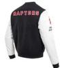 Toronto raptors pro standard black classic black white wool varsity jacket 2