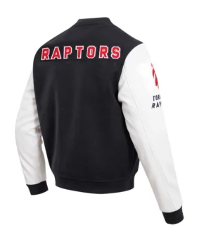 Toronto raptors pro standard black classic black white wool varsity jacket 2