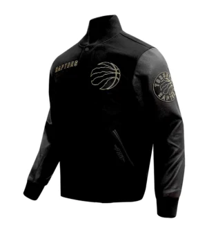 Toronto raptors pro standard black gold full zip varsity jacket 2