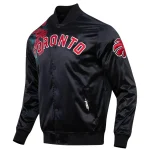 Toronto Raptors Roses Black Satin Jacket