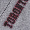 Toronto raptors pro standard crest emblem full zip gray wool varsity jacket 3